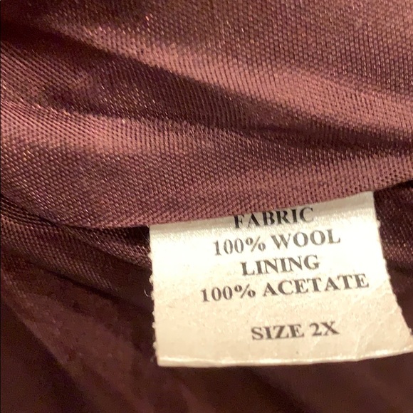 Jo-D Woman 2X Brown Wool Coat leopard fauxfur cuff - Picture 4 of 7